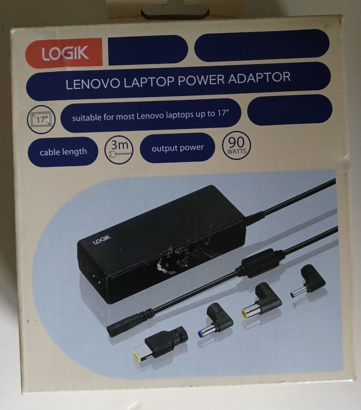 Logik 90w LPLENO17 power adaptor Charger for LENOVO Laptop 19V 90w